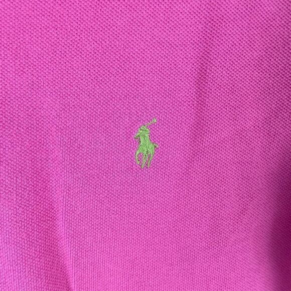 Ralph Lauren Girls Youth Large Pink Green Pony Short Sleve Collared Polo Shirt - Picture 5 of 5